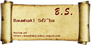 Baumhakl Sába névjegykártya